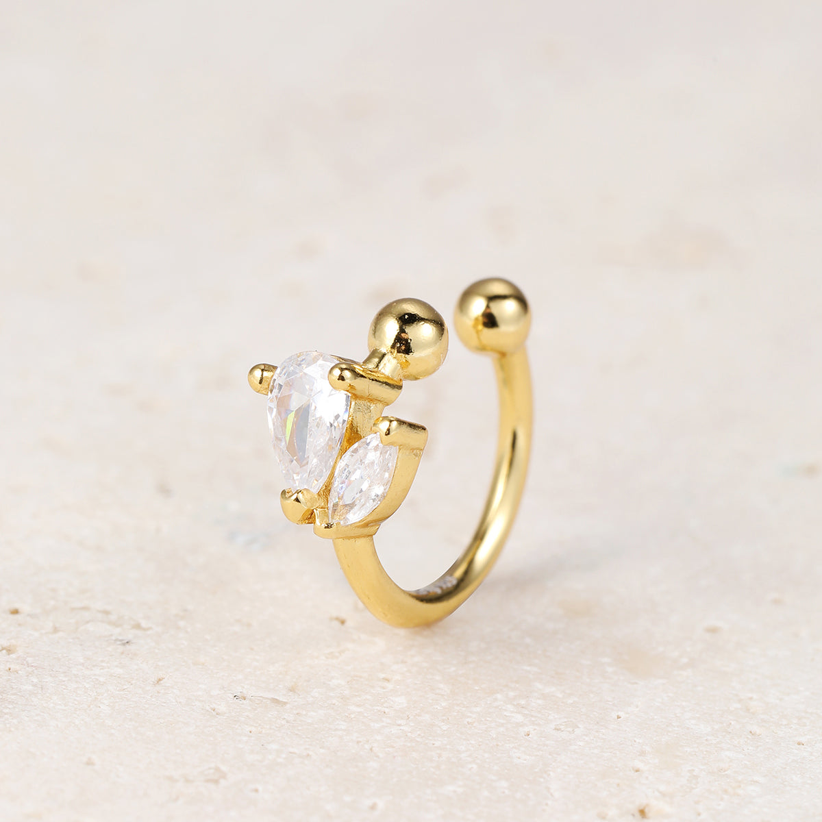 Ear cuff Chispa Fuego Plata de Ley 925 en Oro